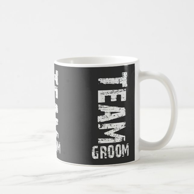Team-Bräutigam-großer Schmutz-Extratext Tasse (Rechts)