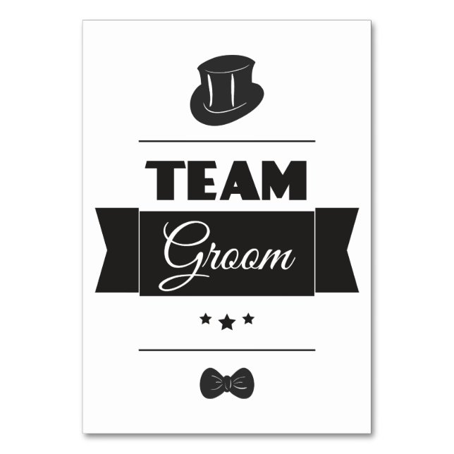 Team Bräutigam Tischnummer (Vorderseite)