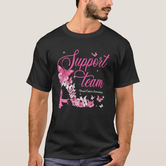 Team Breast Cancer Awareness High Heel Pin T-Shirt (Vorderseite)