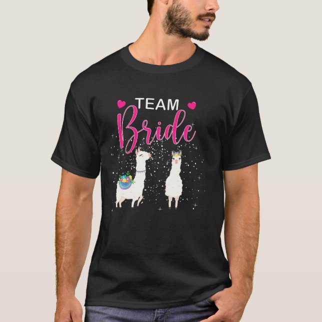 Team Bride Alpaca Llama Bachelorette Groom Verheir T-Shirt (Vorderseite)