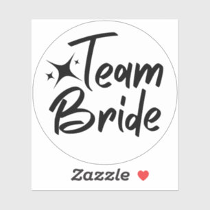 Team Bride-Aufkleber aus kalligrafischem Vinyl Aufkleber