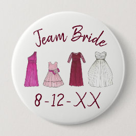 TEAM BRIDE Brautparty Bridesmaid Blumenmädchen Gow Button