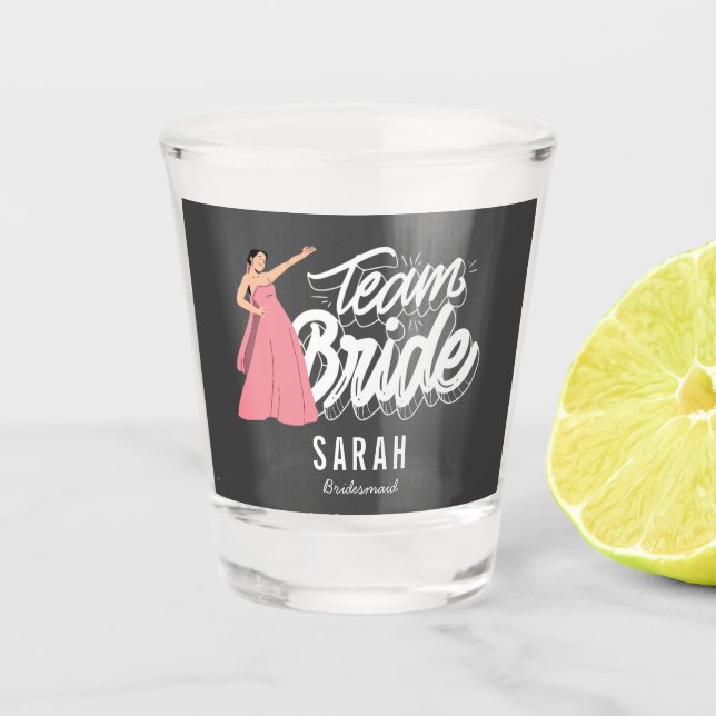Team Bride Brautparty Bridesmaid Schnapsglas (Vorderseite)