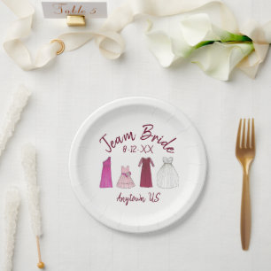 Team Bride Brautparty Junggeselinnen-Abschied Gown Pappteller