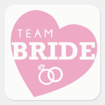 Team Bride Brautparty Stickers PINK Herz