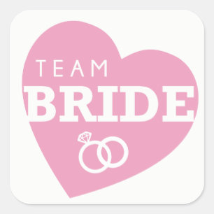 Team Bride Brautparty Stickers PINK Herz