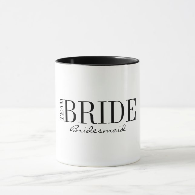 Team Bride Bridesmaid Brautparty Kaffee Tasse (Zentrum)