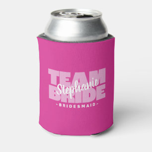 Team Bride Bridesmaid Name Wedding Pink Cool Retro Dosenkühler
