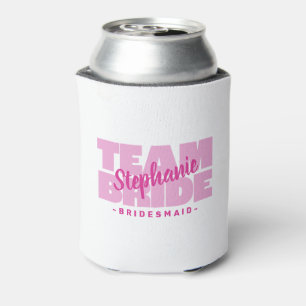 Team Bride Bridesmaid Name Wedding Pink Retro Cool Dosenkühler