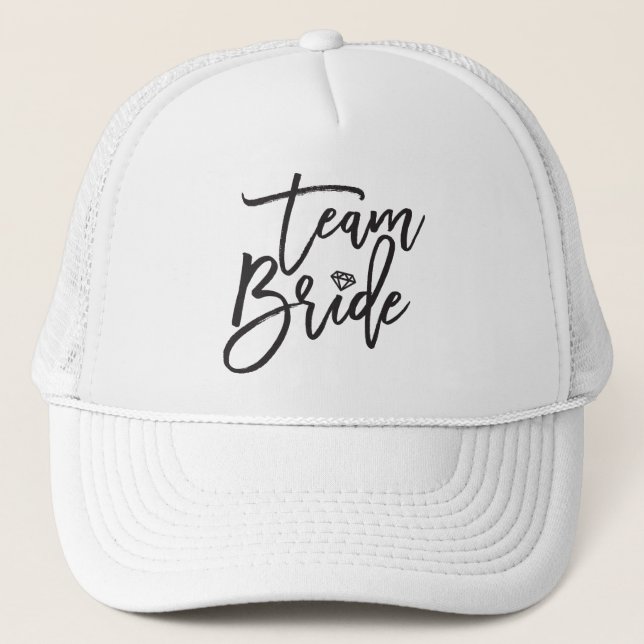 Team Bride Brush Diamond Brautparty Wedding Cap Truckerkappe (Vorderseite)