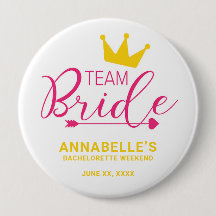 Team Bride Button. Kronen, Kupidreher, Herz