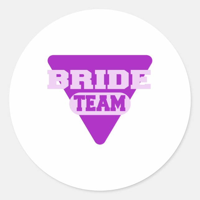 Team Bride Design Runder Aufkleber (Vorderseite)