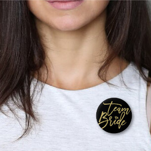 Team Bride Diamond Chic Gold Wedding Brautparty Button