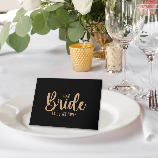 Team Bride Elegant Bachelorette Karte (Von Creator hochgeladen)