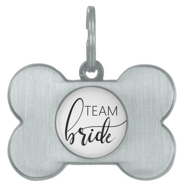 Team Bride Elegante Minimalistische Dog Bone Pet T Tiermarke (Vorderseite)