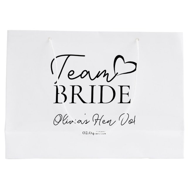 Team Bride Gift Bag - Perfekter Junggeselinnen-Abs Große Geschenktüte (Rückseite)