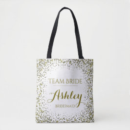 Team Bride Gold Glitzer Confetti Dots