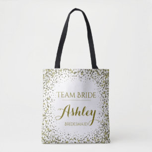 Team Bride Gold Glitzer Confetti Dots