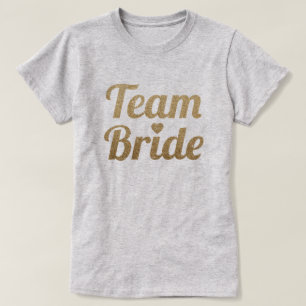 Team Bride Gold Glitzer Look T-Shirt