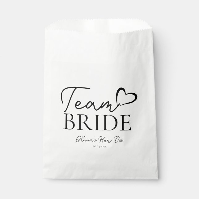 Team Bride Goodie Bag - Fun Junggeselinnen-Abschie Geschenktütchen (Vorderseite)