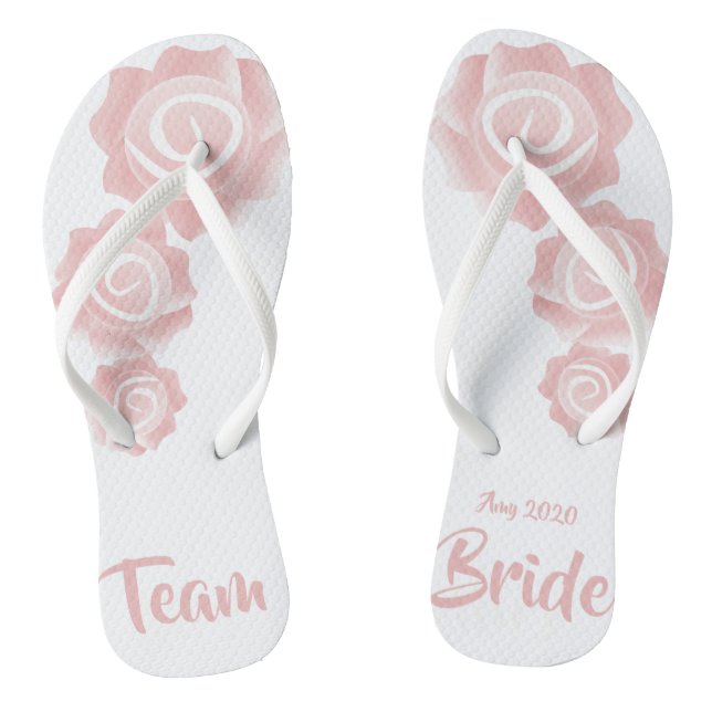Team Bride Hochzeit Rose Flip Flops (Fußbett)