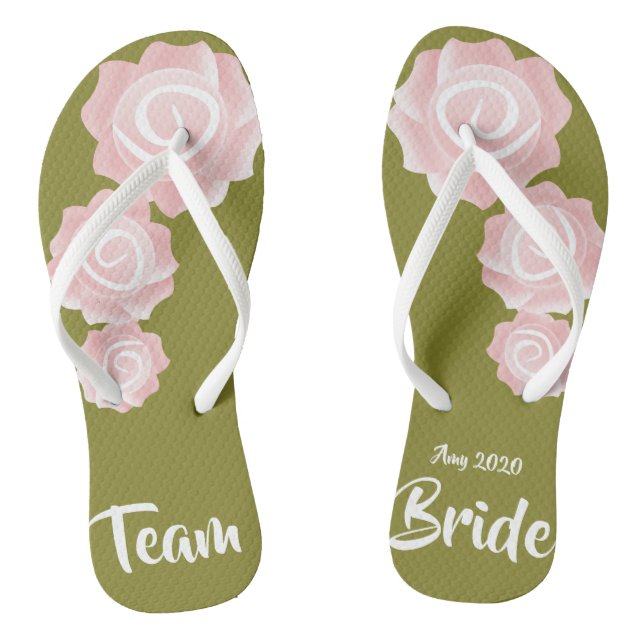 Team Bride Hochzeit Rose Flip Flops (Fußbett)