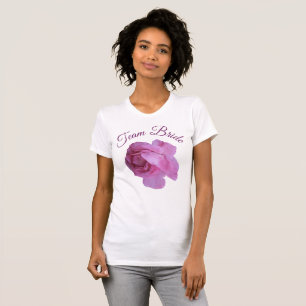 Team Bride hübsch rosa Rosa Blumengestein Party T-Shirt