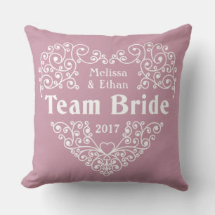 Team Bride individuellen Namen & Hochzeitskissen i Kissen