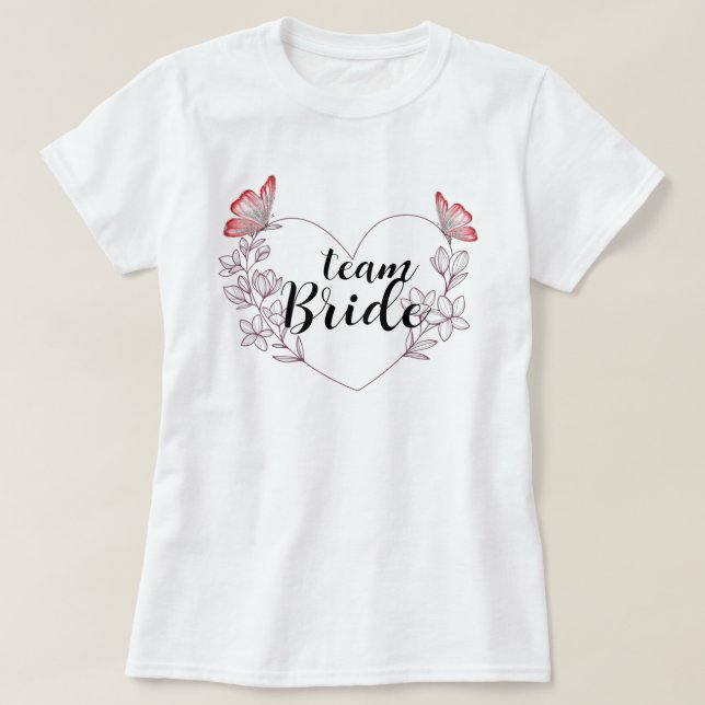 Team Bride Junggeselinnen-Abschied T-Shirt (Design vorne)