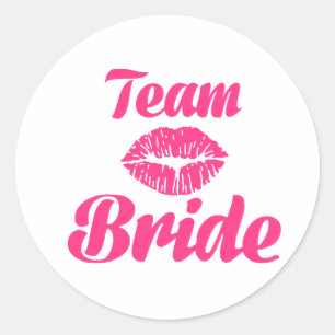 Team Bride Kiss Runder Aufkleber