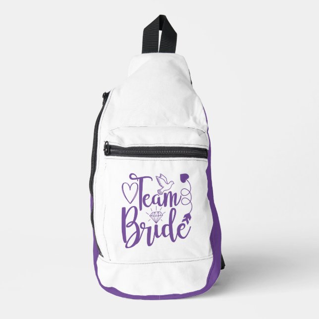 Team Bride Lila White Crossbody Bag (Vorderseite)