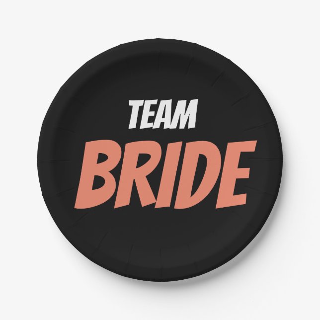 Team Bride Pappteller (Vorderseite)