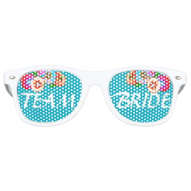 Team Bride Party Shades! Bridesmaid & Bachelorette Partybrille (Vorderseite)