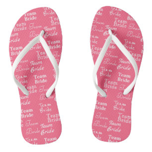 Team Bride Pattern rosa Flip Flops