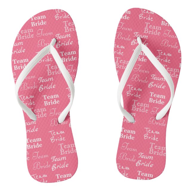 Team Bride Pattern rosa Flip Flops (Fußbett)