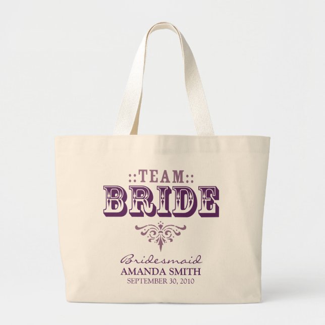 "TEAM BRIDE" Personalisierte Hochzeitsfeier Tragetasche (Vorne)