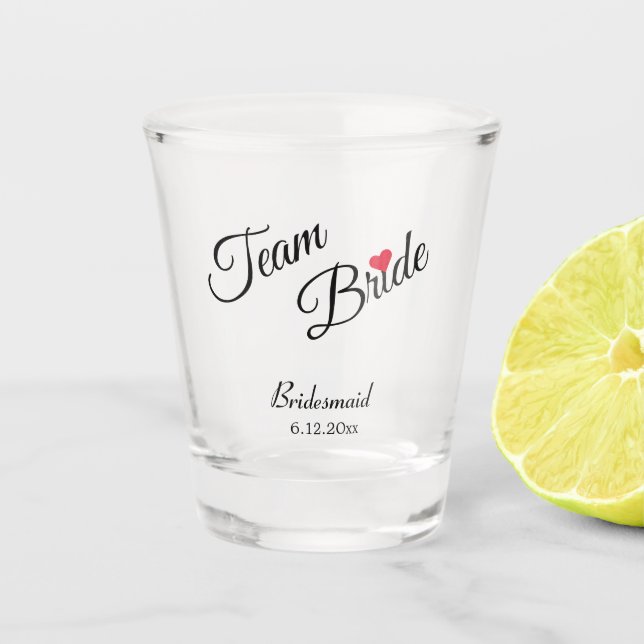 Team Bride | Personalisierte Hochzeitsgeschenke vo Schnapsglas (Vorderseite)