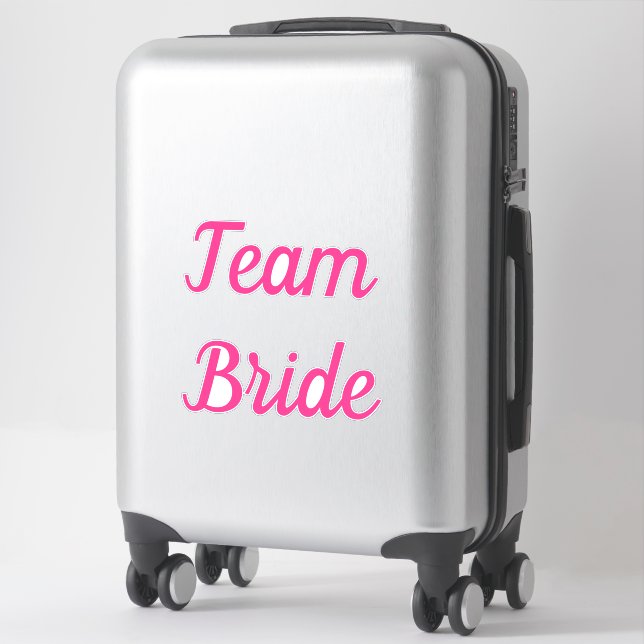 Team Bride Pink Bridal Team Custom Text Wedding Aufkleber (Koffer)