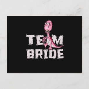 Team Bride Pink Dinosaur Brautparty Einladungspostkarte