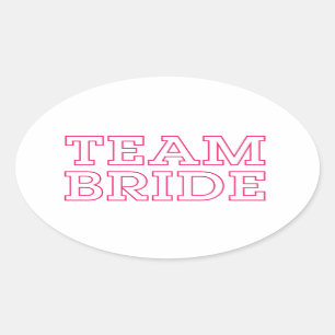 Team Bride Pink Kontur Ovaler Aufkleber