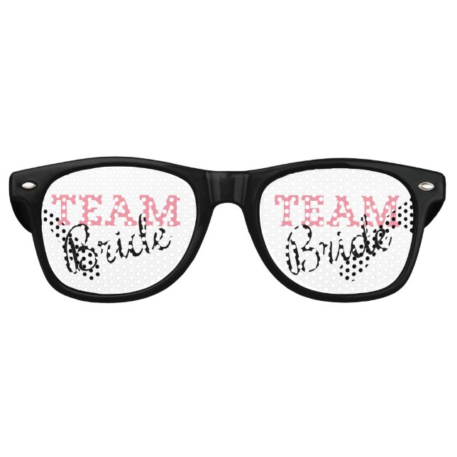 Team Bride Pink Script Sonnenbrille (Vorderseite)