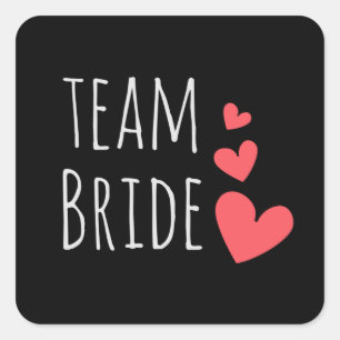 Team Bride Quadratischer Aufkleber