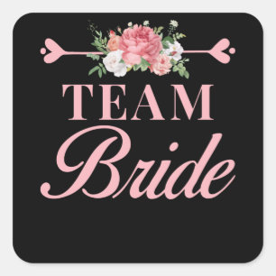 Team Bride Quadratischer Aufkleber