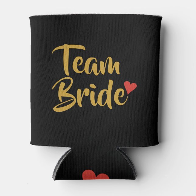 Team Bride Red Heart Dosenkühler (Vorderseite)
