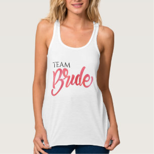 Team Bride rosa Aquarellschrift Bridesmaier Tank Top