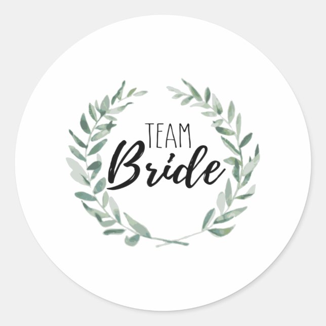 Team Bride Runder Aufkleber (Vorderseite)