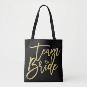 Team Bride Script Diamond Brautparty Tote Bag