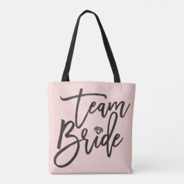 Team Bride Script Diamond Brautparty Tote Bag
