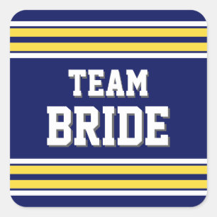 Team Bride Sports Jersey Quadratischer Aufkleber
