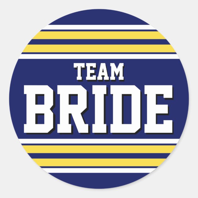 Team Bride Sports Jersey Runder Aufkleber (Vorderseite)